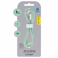 Blavec Kabelis Candy pīnīts - Type C to Lightning - PD 20W 2,4A 2 metres Apple CarPlay (CCA-CL24GN20) žalias