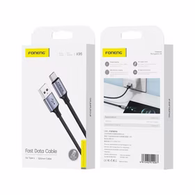 FONENG laidas X95 USB-C 3A 1.2M juodas
