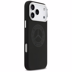 Mercedes silikoninis Vintage Logo MagSafe dėklas iPhone 17 Pro Max – juodas