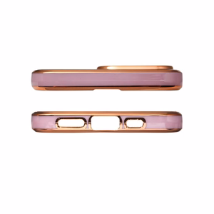 Lighting Color dėklas telefonui Xiaomi Redmi Note 11 gelinė apsauga su auksiniu rėmeliu violetinė