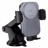 Borofone Automobilio laikiklis BH222 su indukcininiu įkrovimu priekinio stiklo juodas