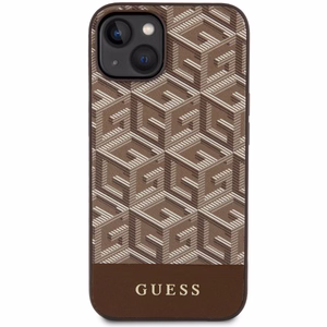 Guess GUHMP14MHGCFSEW iPhone 14 Plus 6.7" rudas/rudas kietas dėklas GCube Stripes MagSafe