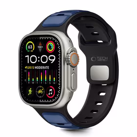 TECH-PROTECT ICONBAND LINE APPLE WATCH 8 / 9 / 10 / 11 / SE / ULTRA (44 / 45 / 46 / 49 MM) juodas/tamsiai mėlynas