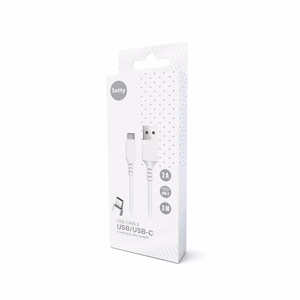Setty kabelis USB - USB-C 3,0 m 2A baltas NAUJAS