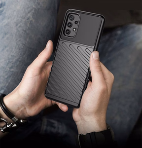 Thunder Case lankstus tvirtas tvirtas dėklas TPU dėklas telefonui Samsung Galaxy A72 4G mėlynas