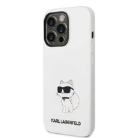 Karl Lagerfeld KLHMP14XSNCHBCH iPhone 14 Pro Max 6.7" baltas silikoninis dėklas Choupette, magnetinis (MagSafe)