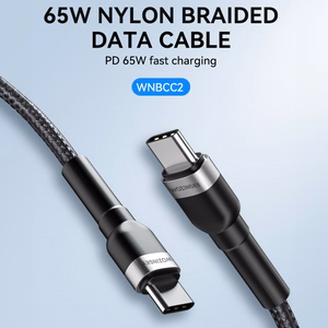 Wozinsky WNBCC2 кабель USB-C USB-C PD 65W 2м - чёрный