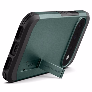 Spigen Tough Armor Mag MagSafe dėklas, skirtas Google Pixel 11 Pro, tamsiai žalias
