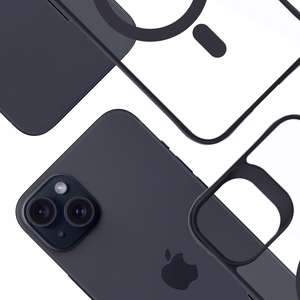 Чехол 3mk Satin Armor MagCase с MagSafe для iPhone 15 Plus - прозрачный с чёрной рамкой