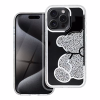 TEDDY BEAR dėklas telefonui IPHONE 16 Pro sidabrinis