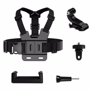 GoPro krūtinės diržas ir sportinių kamerų priedų rinkinys 5-in-1, skirtas GoPro, DJI, Insta360, SJCam ir Eken