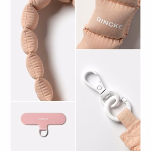 RINGKE HOLDER & PUFFER HAND STRAP gėlinė rožinė