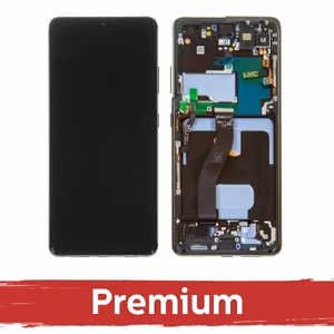 LCD Ekranas suderinamas su Samsung G998 S21 Ultra su rėmeliu / Phantom Black / OEM