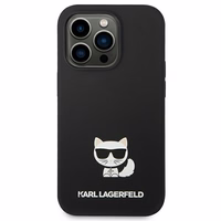 Karl Lagerfeld KLHCP14XSLCTBK iPhone 14 Pro Max 6.7 "kietas dėklas juodas / juodas Silikoninis Choupette Kūnas