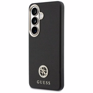 Guess dėklas Rhinestone Round Logo MagSafe for Samsung Galaxy S26 juodas