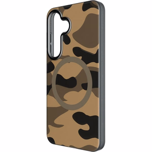 FORCELL F-PROTECT Lygiai su dviejų sluoksnių 4D technologija, militarinio kritimo testo suderinamas su MagSafe SAMSUNG S25 - desert kamufliažas