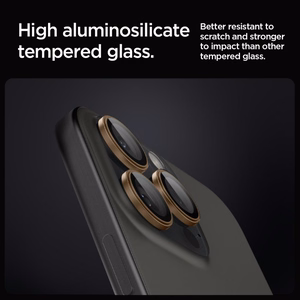 Spigen Optik Pro GLAS.TR „EZ FIT“ kameros apsauga 2-PACK iPhone 16 Pro / Pro Max - ruda