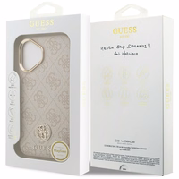 Guess 4G Strass Logo Magnetinis dėklas telefonui iPhone 17 - rožinė