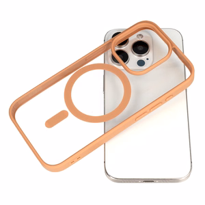 Akrilinis spalvotas magnetinis dėklas telefonui Iphone 15 Pro Max dykumos titano
