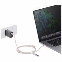 Laidas ENERGEA Lasso Lanyard virvutė telefonui USB-C - USB-C 1.5m 240W smėlio