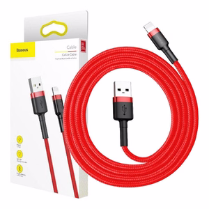 Baseus Cafule USB Lightning kabelis 2.4A 1m (juodas + raudonas)