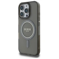 Guess IML Glitter Circle Magnetinis dėklas iPhone 16 Pro Max - juodas