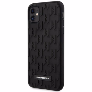 Karl Lagerfeld KLHCN61RUPKLPK 3D Monogram dėklas, skirtas iPhone 11 / XR 6.1", juodas