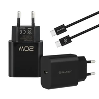 Blavec Wall charger BC-9 - Type C - PD 20W 3A with Type C to Type C cable (TCBC9-CB203A+CC) black