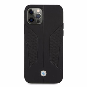 BMW Odinis perforuotais šonais dėklas iPhone 12 / iPhone 12 Pro - juodas