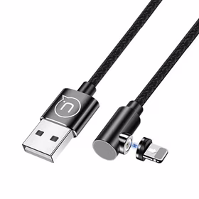 USAMS kampinis magnetinis laidas USB-A/Lightning 1m U54 juodas SJ444USB01 (US-SJ444)