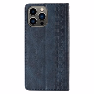 Magnetinis dirželio dėklas iPhone 12 Pro Max piniginė + mini pakabukas mėlynas