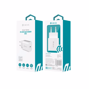 Devia Smart PD GaN sieninis įkroviklis, 30 W, 1 × USB-C, baltas
