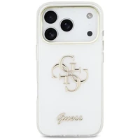 Guess IML 4G Script Metal Case for iPhone 17 Pro Max - White