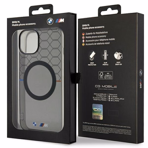 Dėklas BMW BMHMP14SHGPK iPhone 14 6.1" pilka/pilka Raštas MagSafe