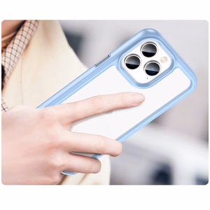 Outer Space dėklas iPhone 14 Pro Max kietas dėklas su geliniu rėmeliu mėlyna