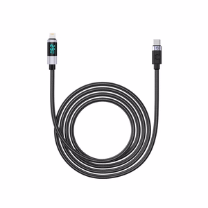 Orico LDC2L USB-C–Lightning PD, 29 W, 480 Mbps laidas su LED ekranu, 2 m – juodas