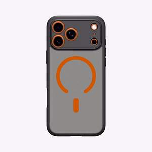 Spigen Ultra Hybrid MagSafe deklas, skirtas iPhone 17 Pro Max - Juodas ir oranzinis