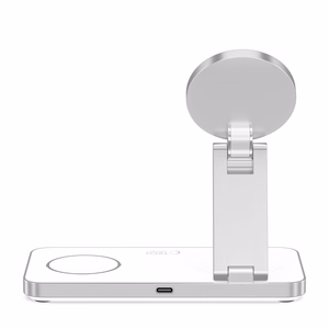 Tech-Protect QI15W-A47 MagSafe 3in1 indukcinis įkroviklis + USB-C kabelis - baltas