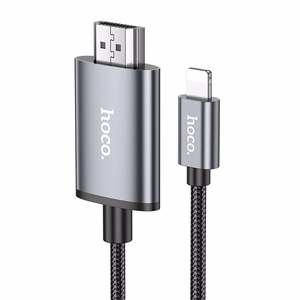 Kabelis Hoco UA27 Lightning to HDMI 2.0m pilkas
