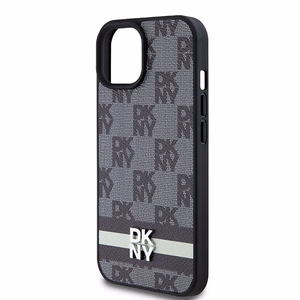 DKNY Odinis languotas mono raštas ir spausdintos juostos dėklas telefonui iPhone 15 Plus / 14 Plus - juodas