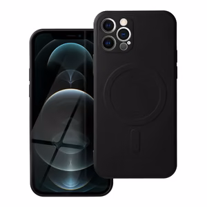 Case for iPhone 12 PRO Silicone Mag Cover compatible with MagSafe (camera protection) black