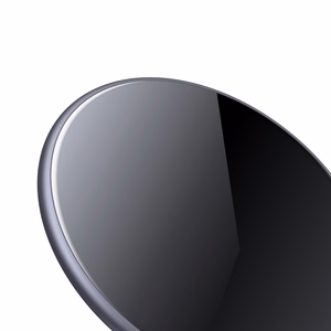 Crong PowerSpot Qi 15 W USB-C belaidis įkroviklis su grūdinto stiklo danga, „Shadow Black“ spalvos