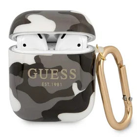 Guess GUA2UCAMG AirPods dėklas juodas/juodas Camo kolekcija