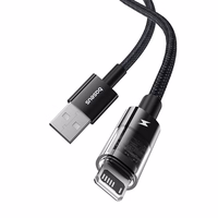Baseus Gem USB ir IP 2,4A greitojo įkrovimo kabelis 1 m juodas