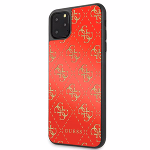 Guess GUHCN654GGPRE iPhone 11 Pro Max красный/красный жёсткий чехол 4G Double Layer Glitter