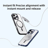 Rock Guard serijos magnetinis dėklas Iphone 16 permatomas-pilkas