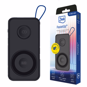 3mk PastelUp 10000mAh 22.5W USB 1A1C Išorinė baterija (f) - juoda