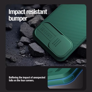 Nillkin CamShield Pro magnetinis dėklas telefonui iPhone 15 Plus su kameros apsauga - mėlynas