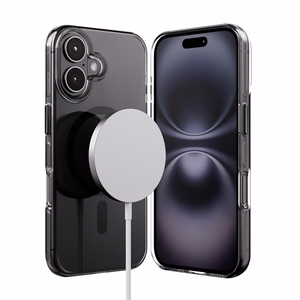 Crong Clear MAG Pro MagSafe dėklas, skirtas iPhone 16, juodas