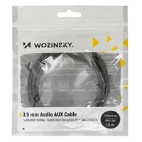 Wozinsky kampuotas AUX kabelis (male-male) mini jack 2m juodas